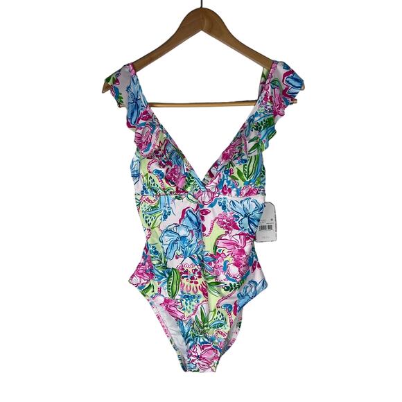 Stella Parker Other - Stella Parker Ruffle Maillot Floral One Piece Swimsuit Women's Medium NEW $108